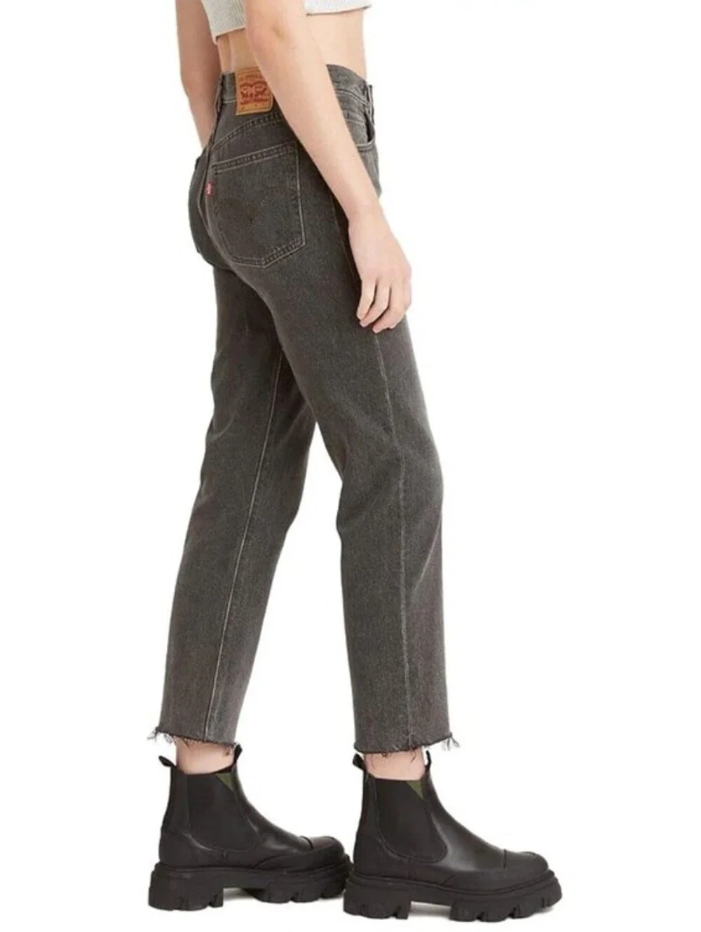 Levi's 501 Jeans Original Cropped Size 32x26 Get Off My Cloud Black